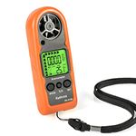 Anemometer Handheld Wind Speed Meter, Mini Wind Tester Kethvoz 816B with Max/Average/Current Mode to Measure Air Flow Velocity Temperature for Boat Windsurfing Sailing Outdoor Activities