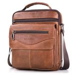 SPAHER Men Leather Handbags Shoulder Bags Messenger Business Bag Crossbody Satchel Sling Waterproof Travel Bag Daily Man Bag Gift with Adjustable Shoulder Strap for Ipad 9.7 Inch