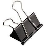 H&S Multi-purpose Jumbo Foldback Clips for Paperwork - (Pack of 10) Black Binder Office Clips for Paper & Pictures - Bulldog Large Binder Clips for School Stationery