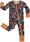 pureborn Baby Boys Girls Sleeper Viscose from Bamboo Pajamas 2-Way Zipper Snug Fit Sleepwear Halloween 18-24 Months