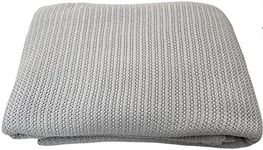 DUDU N GIRLIE Cot Blanket - 100% Pure Cotton Extra Soft Cellular Nursey Baby Toddler Blanket – All Season Blanket Travel Cot/Cot Bed - (100 x 150 cm, Grey)