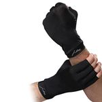 Doctor Developed Copper Arthritis Gloves/Compression Gloves and DOCTOR WRITTEN HANDBOOK -Relieve Arthritis Symptoms, Raynauds Disease & Carpal Tunnel (Black, Large)