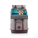 Kurgo Rucksack, Backpack for Small Dogs and Cats, Ideal for Hiking, Commuting or Travel, Waterproof Bottom, Heather Grey