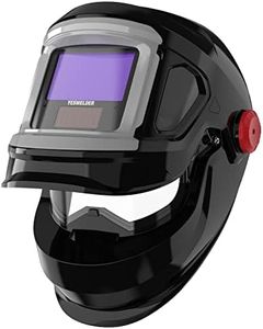 YESWELDER Large Viewing Flip Up Design Auto Darkening Welding Helmet with SIDE VIEW, True Color 4 Arc Sensor Welder Mask with Digital Welding Lens