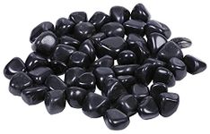 JR BROTHER'S Polished Black Pebbles Glossy Stones - 1Kg (2.5cm - 4cm) | for Home Decorative, Vase Fillers, Aquarium Fish Tank, Garden River Rock Unplanted Substrate