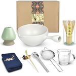 Artcome Matcha Ceremony Kit for Japanese Tea Ceremony, Bowl with Pouring Spout and Handle, Whisk, Tea Scoop, Matcha Powder Strainer, Matcha Tea Set For Making Usucha, Koicha and Matcha Latte (9 PCS)