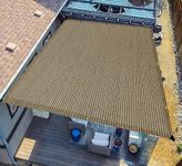 GREEN DECOR-HDPE Fabric Self Fold with SS Eyelet Sun Shade Sails 85-90% Protection from Sun & UV Rays Ideal for CarParking,Outdoor Garden,Balcony,Tent(Beige Black Color, 14 X 19 Feet) Pack of 1 Pc