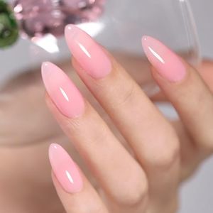 SHOYUM Sheer Pink Nail Polish Gel, 15ml Neutral Jelly Color Soak Off UV Light Cure Gel Polish for Nail Art DIY Manicure at Home