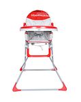 1st Step Safe Feeding High Chair with - EN 14988 Safety Certified/ 5 Point Safety Harness/Anti-Skid Base/Removable seat and Food Tray for Babies Between 6-36 Months (Red)