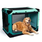 Ownpets 4 Door Folding Dog Crate, Portable Pet Crate with Strong Yet Lightweight Steel Frame for Dogs & Cats, 106.5x78.5x78.5CM Detachable Soft Dog Kennel for Camping,X-Large