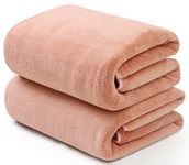 Microfiber Bath Towel (2 Pack) - Super Absorbent - Quick Dry Microfiber Bath Towels (35 in x70 in, Orange)