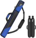PEKREWS Pool Cue Case 2x2, Pool Stick Case Holds 2 Sticks with 2 Accessory Zipper Pockets, Sturdy Polyester Pool Cue Carry Bag with Shoulder Strap Handle, Soft Billiard Cue Backpack for Men and Women