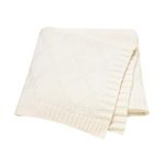 Hadetoto Baby Blanket Soft 100% Cotton Knitted Baby Cellular Blanket for Newborn Boy Girls - Ivory