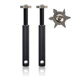DUOSHIDA Groove Sharpener with 6 Heads - Golf Club Groove Sharpener Re-Grooving Tool and Cleaner for all Irons Pitching Sand Lob Gap and Approach Wedges and Utility Clubs (2 Black)