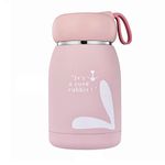 Mini Water Bottle 10.8oz/320ml Travel Coffee Mug with Handle Thermos for Hot and Cold Drinks Insulated Tumblers for Women Vacuum Sealed Flask Pink