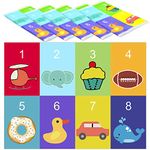 Youngever 80 Pack 45CM x 30CM Disposable Placemats Table Topper, Extra Sticky (4 Sides) Adhesive Peel and Stick Strip Disposable Mats for Kids Toddlers Baby Children, Kids Safe(Animal)