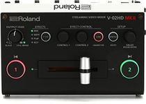 Roland Multi-Format Compact and Powerful Audio/Video Mixer for Professional Streaming with Two HDMI Cameras, 10-Channel Audio Mixing and Video Effects (V-02HD MK II)