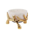 NikkisPride Marble Bowl Antler Stand Snacks Serving Bowl Centerpiece, 300 ML