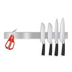 MASS DYNAMIC Magnetic Knife Holder for Wall,20-Inch Stainless Steel Storage Magnetic Knife Rack with Powerful Magnets, Multipurpose Kitchen Knives/Utensil/Tool Holder, Solid Wall Mounted Installation