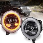 POVTOR 9 inch JL Headlight with DRL Turn Signal Hi/Lo Beam Welcome Light for Jeep Gladiator JT 2018+ Jeep Wrangler JL Sahara Rubicon JLU 2018+