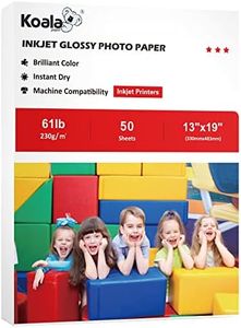 Koala Heavyweight Photo Paper High Glossy 13X19 Inches for Inkjet Printing 50 Sheets 61LB