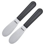 Westmark Set of 2 Professional Butter Knives, Blade Size: 3.3 x 8.5 cm, Length: 18.5 cm, Stainless Steel/Plastic, Master Line, Black/Silver, 135722E3