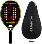 Beach Tennis Paddle Racket Racquet Carbon Frame with Soft EVA core New Model (Red-Green)