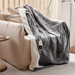 GOTCOZY Electric Blanket Heated Throw 130x160cm -Soft Silky Plush Heated Blanket with 6 Heat Settings & 10 Hours Auto-Off Timer For Home Office Use Machine Washable CE Certified(Grey)