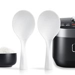 2 Pcs Plastic Rice Paddle,Non Stick Standing Rice Spoon Scooper Spatula,Heat Resistant Rice Cooker Spoon (White)