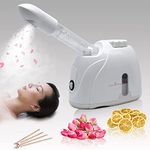 Flyson facial steamer for face Steamer for Cold & Cough, Vapourizer & Steamer for Face steam, Steam Inhaler & Vaporizer Machine with Nano-Ionic Technology, UV Steam Sterilization, Fast Mist in 50sec, Aroma Diffuser Tray & 1 Year Warranty (Multicolour)