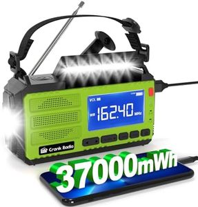 Emergency Weather Radio, Solar Hand Crank Radio AM/FM NOAA 10000mAh, Weather Alert Radio with 3 Mode Flashlight, Reading Lamp, SOS Alarm, Compass, Headphone Jack for Home Camping Emergency (Green)