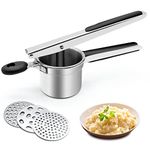 Potato Ricer,Ricer,Potato Masher Stainless Steel with 3 Interchangeable Fineness Discs,Spaetzle Maker Creates Smooth Creamy Mashed Potato,Vegetables and Baby Food.