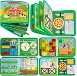 Quanquer Montessori Busy Book for Toddlers 1 2 3 4+ Year Kids Boys Girls, Farm Busy Board Montessori Toy, Preschool Learning Activities Developing Sensory Board, Travel Toys for Toddlers 1-3+