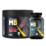 MuscleBlaze CreaPRO Creatine Monohydrate with Creapure® (Unflavoured, 33 Servings, 100g) & Omega 3 Fish Oil Capsules (30 Capsules) | 1000mg with 180mg EPA & 120mg DHA | Combo Pack