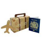 DIY Surprise Mini Reversible Suitcase & Mini GOLD effect Passport Reveal Gift bundle (DIY) Perfect Valentine, birthday, anniversary trip!