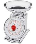 Escali DS115B Mercado Retro Classic Mechanical Dial Stainless Steel Scale, Removeable Bowl, Tare Functionality, 11lb Capacity, Stainless