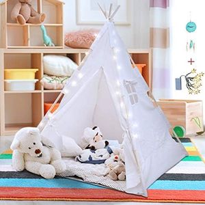 Orian Teepee Tent For Kids - A Fairytale Tipi Tent Kids Love! LED Star Lights, Floor Mat, Dream Catcher, Carry Bag - Strong Indoor Tee Pee Tent - Kids Play Tent for Boys & Girls - Sturdy Children Tent