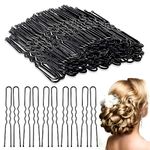 U Shape Bobby Pins, 200 Pcs Hair Pins for Buns, 6cm/2.3inch Hair Accessories for Women Girls,Hairdressing Salon and Dancing Fixed Hairstyles (Black)