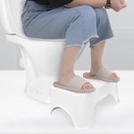 ASAB Toilet Step Stool Training Poop Stool for Adults Non Slip Feet Sturdy Plastic Toilet Foot Stool Anti Constipation Bloating IBS Relief Aligns the Colon Bathroom (Toilet Step Stool)