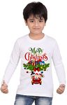 Printmate® Meery Christmas | Love Joy Believe | Christmas Dress for Baby | White Full Sleeve Cotton Kids T-Shirts for Baby Boy and Girl (B212)