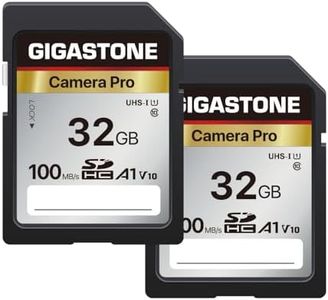 Gigastone 32GB 2-Pack SD Card, Camera Pro, A1 V10 SDHC Memory Card High Speed Full HD Video Compatible with Canon Nikon Sony Pentax Kodak Olympus Panasonic Digital Camera, with 2 Mini Cases