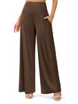 KISSMODA Woman Plus Size Yoga Pants High Waisted Sweatpants Lounge Wide Leg Athletic with Pockets Loose Fit Coffee XXL