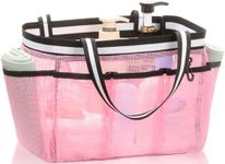 Ocim XL Portable Mesh Shower Caddy Tote Bag for College Dorm, Gym, Beach, Pool, Camping, Travel - Pink