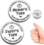 Funny Baby Gift New Parents Decision Coin,Pregnancy Gifts New Dad Mom Gifts,New Parents Gifts for Couples Halloween Thanksgiving Christmas Gift for First Time to be Moms Dads Daddy Mummy Double Sided