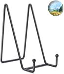 2 Pack Display Stands Holders, Black Iron Easel Plate Holder Display Stands Metal Wire Frame Holders for Pictures, Decorative Plate Dish and Tabletop Art (6 inch)