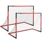 Soccer Goals Set of 2-KAIHAOWIN Metal Frame Soccer Goal with All Weather Soccer Net-Quick Assembly Durable Training Sport Soccer Goals for Backyard Indoor Outdoor Heavy Duty Metal-6'x4'