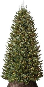 Balsam Hill BH Fraser Fir Narrow - Realistic Slim Christmas Tree with True Needle Foliage, Easy Plug Technology & Space-Saving Design, LED Clear, 12ft
