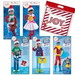 Elf on The Shelf Claus Couture New 2023 Set of 5: Tree Farm PJs, Ice Cream Party Dress, Polar Power Hero Set, Retro Rad '80s Gear, and Cool Kicks Sneaker Trio with Exclusive Joy Bag