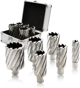 Yunnergo HSS Annular Cutter Set 13Pcs 7/16" to 1-1/16" Cutting Diameter, 6Pcs 7/8"- 2" Cutting Diameter, with 3/4 Inch Welded Shank, Mag Drill Bits Kit CNC Machined Cutters (2" Cutting Depth,6Pcs)