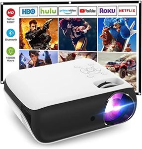 HAPPRUN Projector, Native 1080P Bluetooth Projector with 100''Screen, 9500L Portable Outdoor Movie Projector Compatible with Smartphone, HDMI,USB,AV,Fire Stick, PS5